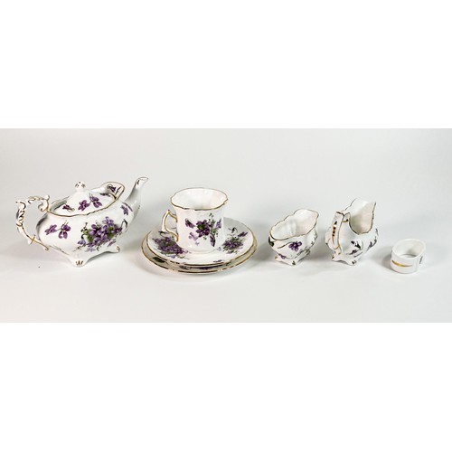 1771 - Hammersley Victorian Violets patterned Tea for One set. (7)