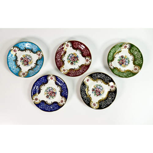 1772 - Paragon Harlequin set of five cups & saucers (10)