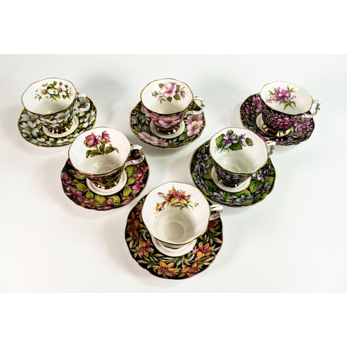 1774 - Royal Albert Provincial Flowers patterned set of six cups & saucers (12)