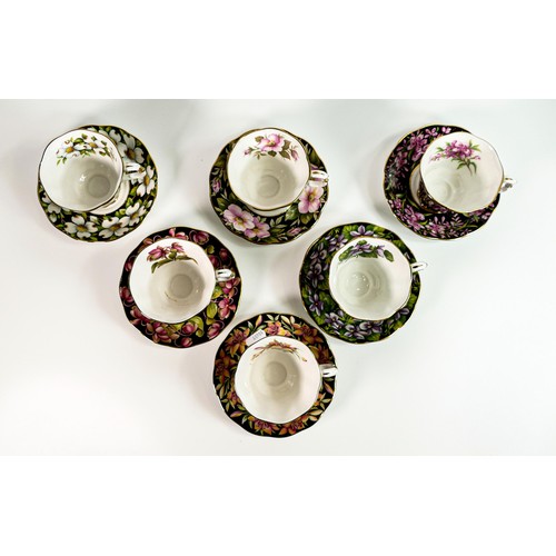 1774 - Royal Albert Provincial Flowers patterned set of six cups & saucers (12)