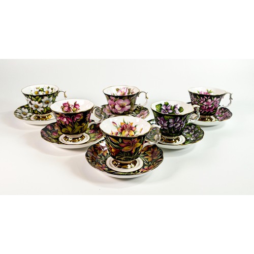 1774 - Royal Albert Provincial Flowers patterned set of six cups & saucers (12)