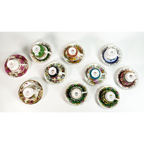 1775 - A collection of Royal Albert floral decorated tea cups & saucers, some non matching items noted (10)