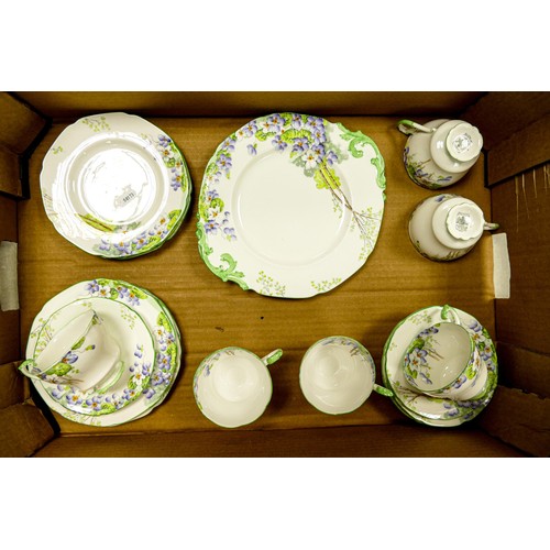 1777 - Paragon floral decorated Art Deco style 19 piece part tea set (19)