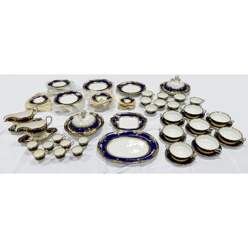 1783 - Extensive Spode Royal Lancaster pattern dinner service R8950, cobalt blue with finest gilt decoratio... 