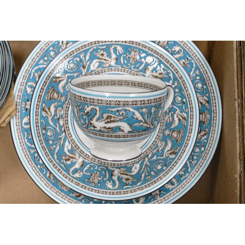 1786 - A collection of Wedgwood Turquoise Florentine tea & dinner ware to include - 6 tea cups, 5 coffee cu... 