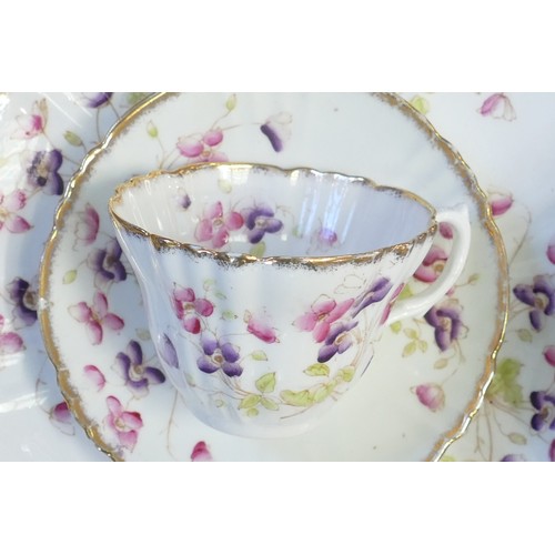 1787 - Early 20th Century Royal Regent hand painted 21 piece floral tea set.