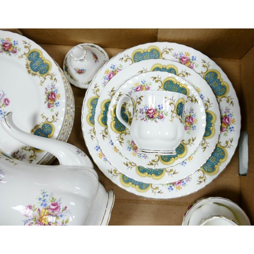 1799 - Royal Albert Berkeley patterned tea and dinner ware to include - 3 lidded tureens, 12 salad plates, ... 