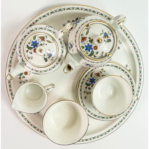 1828 - Shelley Bachelor set with tray, Bute shape, pattern 11280 Chelsea consisting of 2 x tea pots, cup & ... 