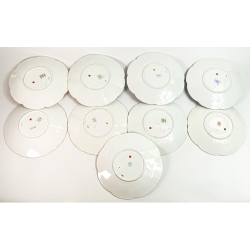 1838 - Nine Wileman Foley round bread and butter plates. Patterns 5891, 4718, 9131, 4337, 9131, 4337, 9777,... 