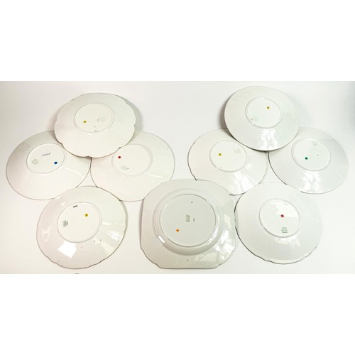 1839 - Eight Shelley round bread and butter plates. Patterns 4080, 8482, 8982, 10797 and 4 unnumbered toget... 