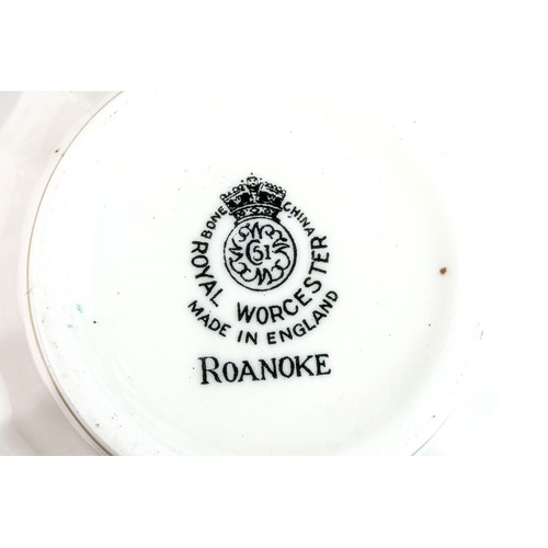 1861 - Royal Worcester 'Roanoke' pattern coffee set to include - coffee pot, milk, sugar and four coffee ca... 