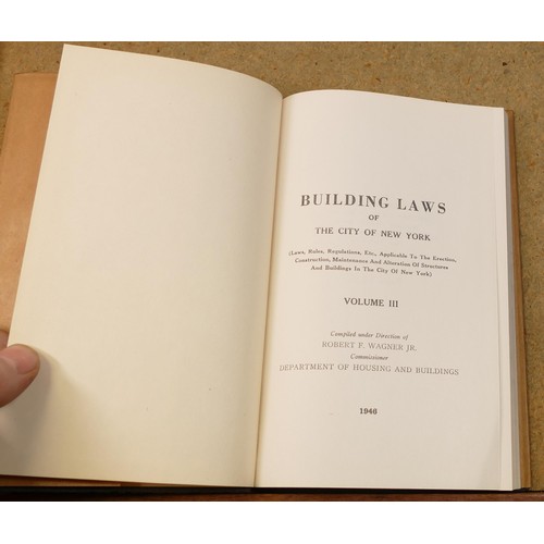 1949 - 13 x building, roads and related books includes Building laws New York 1946 3 vols, Dictionary of En... 