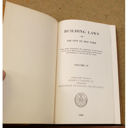 1949 - 13 x building, roads and related books includes Building laws New York 1946 3 vols, Dictionary of En... 