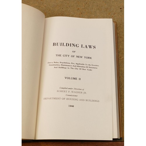 1949 - 13 x building, roads and related books includes Building laws New York 1946 3 vols, Dictionary of En... 