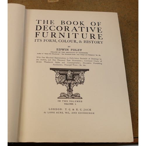 1957 - The book of decorative furniture in 2 large vols TC & EC Jack, together with Memorials of Edinburgh ... 