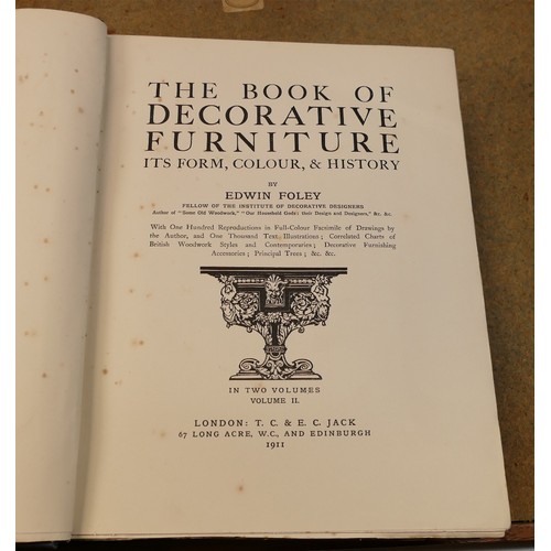 1957 - The book of decorative furniture in 2 large vols TC & EC Jack, together with Memorials of Edinburgh ... 