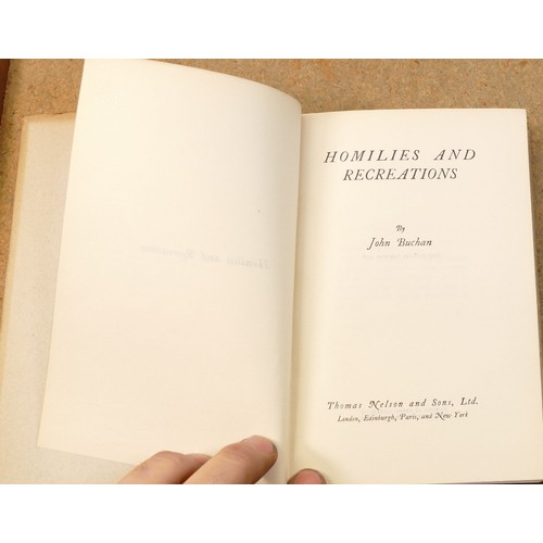 1970 - 3 books by John Buchan - 1st edition A Five Fold Salute to Adventure 1913, Holilies & Recreations fi... 