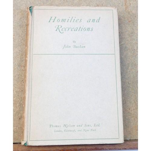 1970 - 3 books by John Buchan - 1st edition A Five Fold Salute to Adventure 1913, Holilies & Recreations fi... 