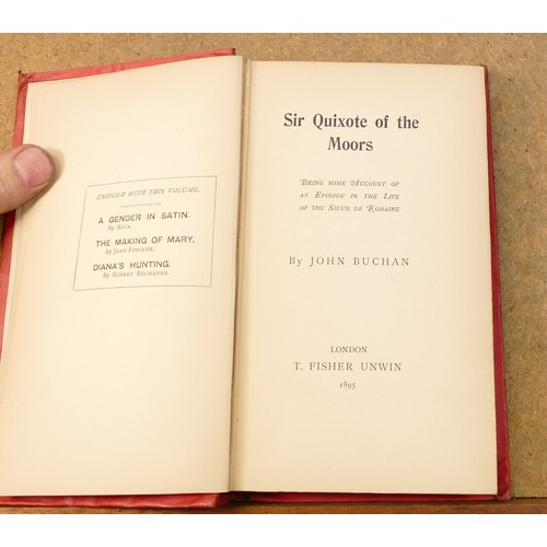 1972 - John Buchan Sir Quixote of the Moors, First edition 1895, 2nd state of binding, invoice from Heffers... 