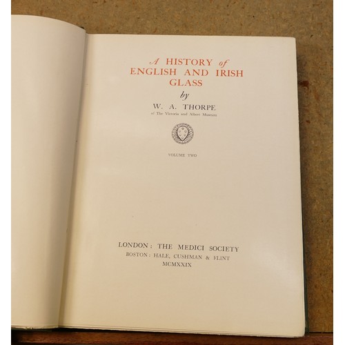 1976 - Collection of 10 books on glass, clocks & silver incudes American Glass McKearin, History of English... 