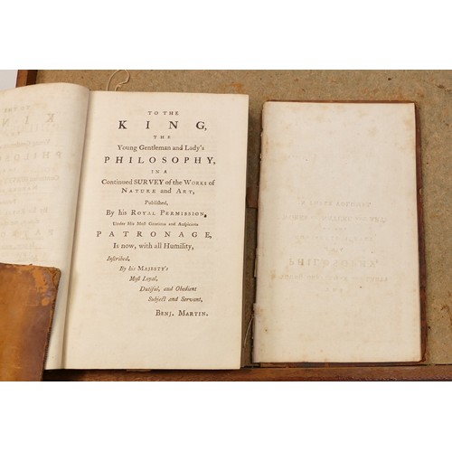 1979 - Collection of 17 leather bound books including The Young Gentleman & Ladys Philosophy 1781, Poems ch... 