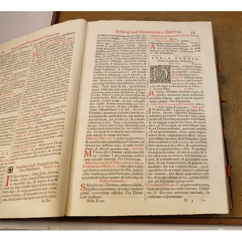 1981 - Large religious book/bible with metal mounts 40cm x 28cm.  Missale Romanum 1709.