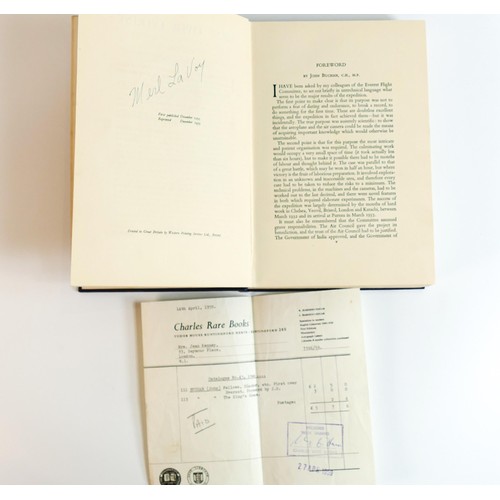 1995 - First Over Everest 1933, hand signed by John Buchan and inscribed presented to Merl la Voy, who has ... 