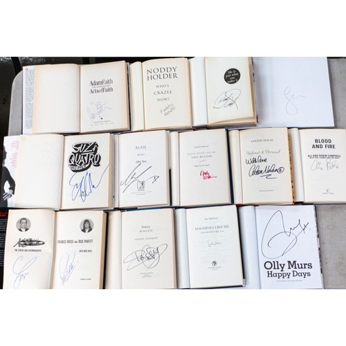 2002 - A large collection of signed hardback Music related Books including Suzi Quatro, Alfie Bow, Andy Wil... 