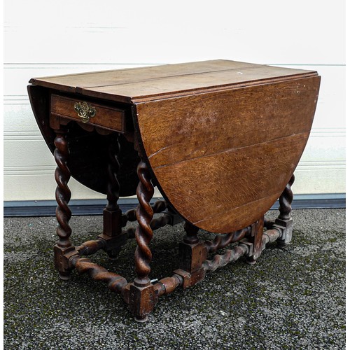 2036 - Early 19th century Drop Leaf table with drawer, closed length 104cm, width 53cm & height 75cm