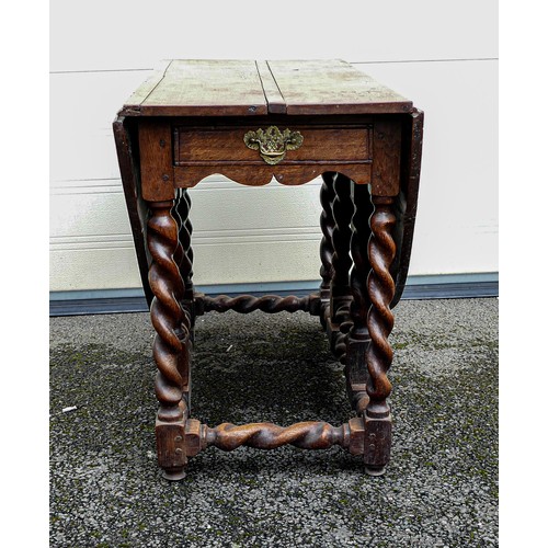 2036 - Early 19th century Drop Leaf table with drawer, closed length 104cm, width 53cm & height 75cm