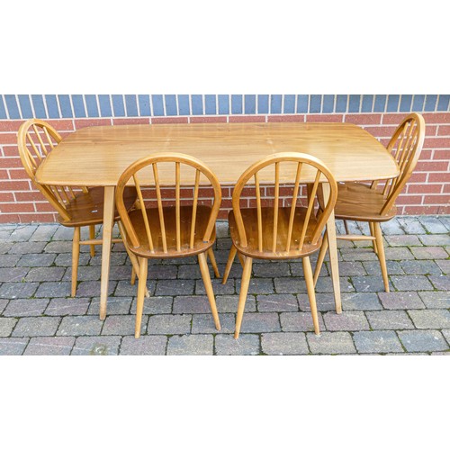 2095 - Ercol mid century Blonde kitchen table & chairs (5)