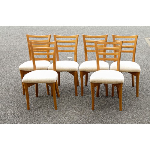 2102 - Late 20th century Light coloured Ercol Mantua design dining chairs 2380 (6)