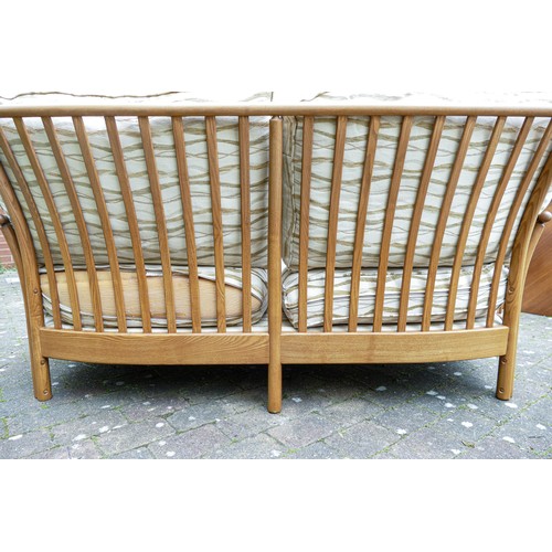 2103 - Late 20th century Light coloured Ercol Renaissance 3 seater sofa 2411/3-E, length 197cm, height 96cm... 