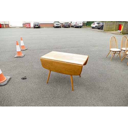 2113 - Late 20th century Light coloured Ercol drop leaf dining table, open length 128cm, depth 112cm & heig... 