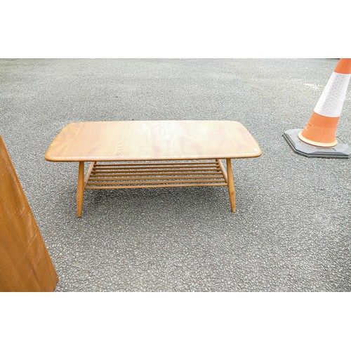 2115 - Late 20th century Light coloured Ercol coffee table (unmarked), length 105cm, depth 46cm & height 36... 