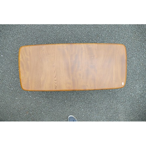 2115 - Late 20th century Light coloured Ercol coffee table (unmarked), length 105cm, depth 46cm & height 36... 