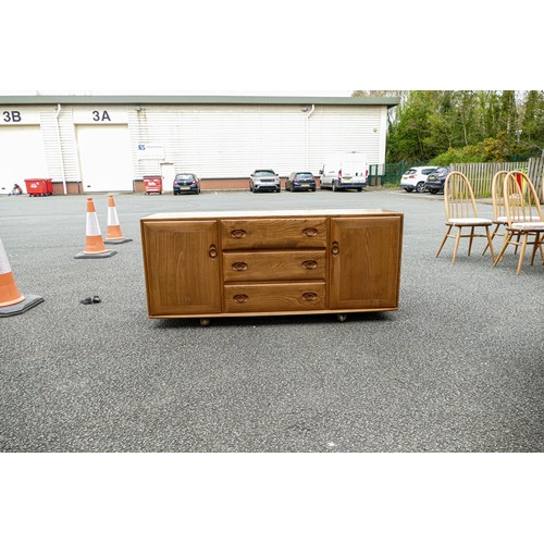 2116 - Late 20th century Light coloured Ercol two door three drawer sideboard, length 156cm, depth 43cm & h... 