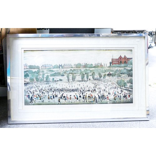 2148 - Laurence Stephen Lowry (1887-1976). Peel Park, Salford, artist signed print, BCD blind stamp, 42cm x... 