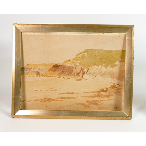 2156 - Arthur Eaton, a pair of watercolour paintings of coastal landscape scenes dated 1913, unframed, 18cm... 