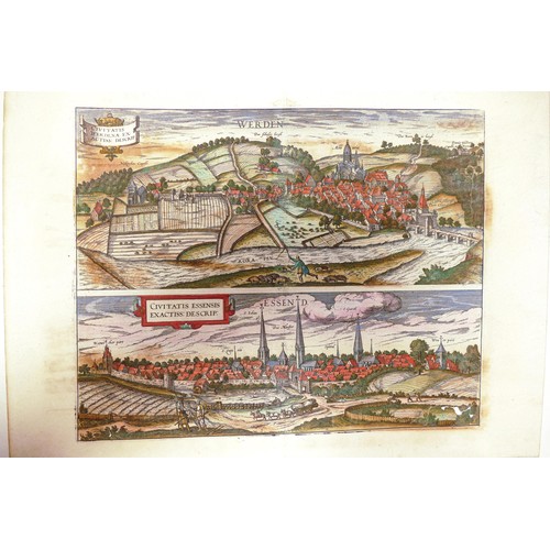 2161 - 14 hand coloured original maps from the atlas CIVITATES ORBIS TERRARUM, Georg Braun 1541 - 1622.  Al... 