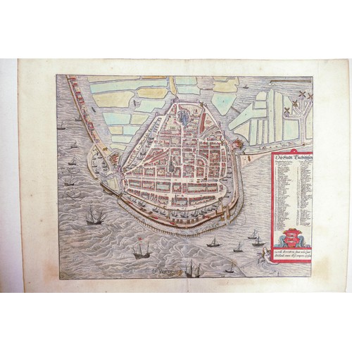 2161 - 14 hand coloured original maps from the atlas CIVITATES ORBIS TERRARUM, Georg Braun 1541 - 1622.  Al... 