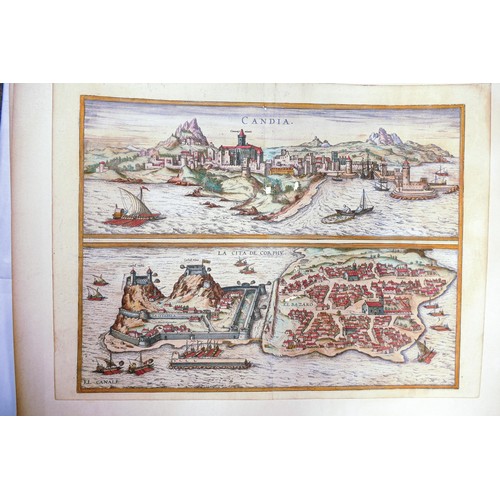 2161 - 14 hand coloured original maps from the atlas CIVITATES ORBIS TERRARUM, Georg Braun 1541 - 1622.  Al... 