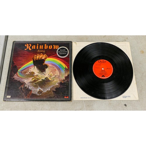 2190 - A collection of 1970's & 80's LPs including Rainbow Rising, 24 Carat Purple, Dio the Last in Line, R... 