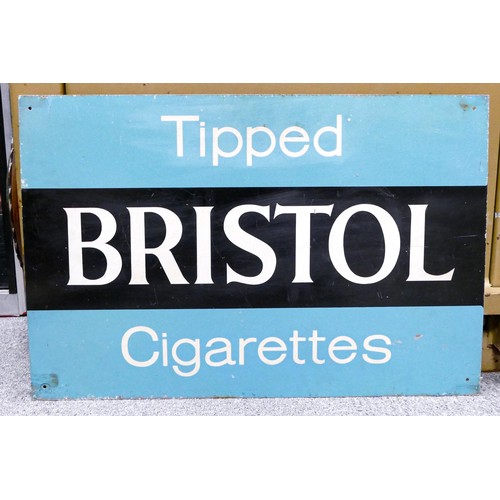 2207 - Vintage double sided Woodbine / Bristol Cigarettes advertising sign, 38.5cm x 58cm