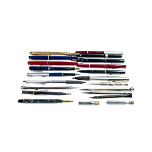 2216 - A collection of vintage pens & pencils including Swan, Burnham, Parker, Silver pencils etc. (19)