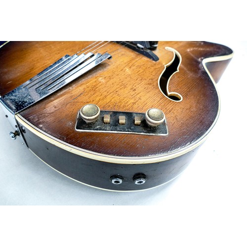 2218 - Vintage Hofner President Sunburst type 1 Electric Guitar. Total length 105cm