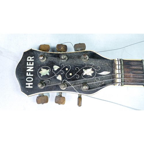 2218 - Vintage Hofner President Sunburst type 1 Electric Guitar. Total length 105cm