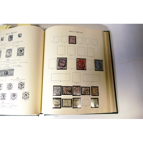 2255 - Comprehensive GB stamp collection in Windsor album - includes some good stamps - penny black & 2d im... 