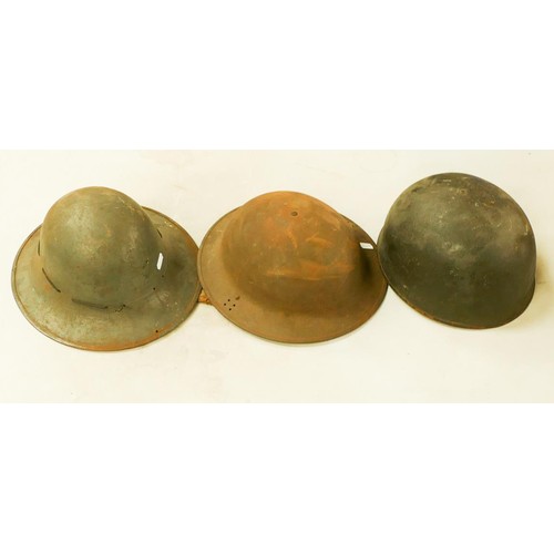 WWII Era helmets to include Zuckerman Helmet painted black ARP