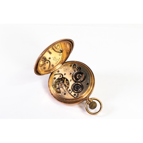 2818 - 9ct gold hallmarked open faced keyless gents pocket watch, gross weight 89.4g.  Inner AND outer dust... 